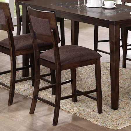 Casual Barstool Set Up Upholstered Back and Seat